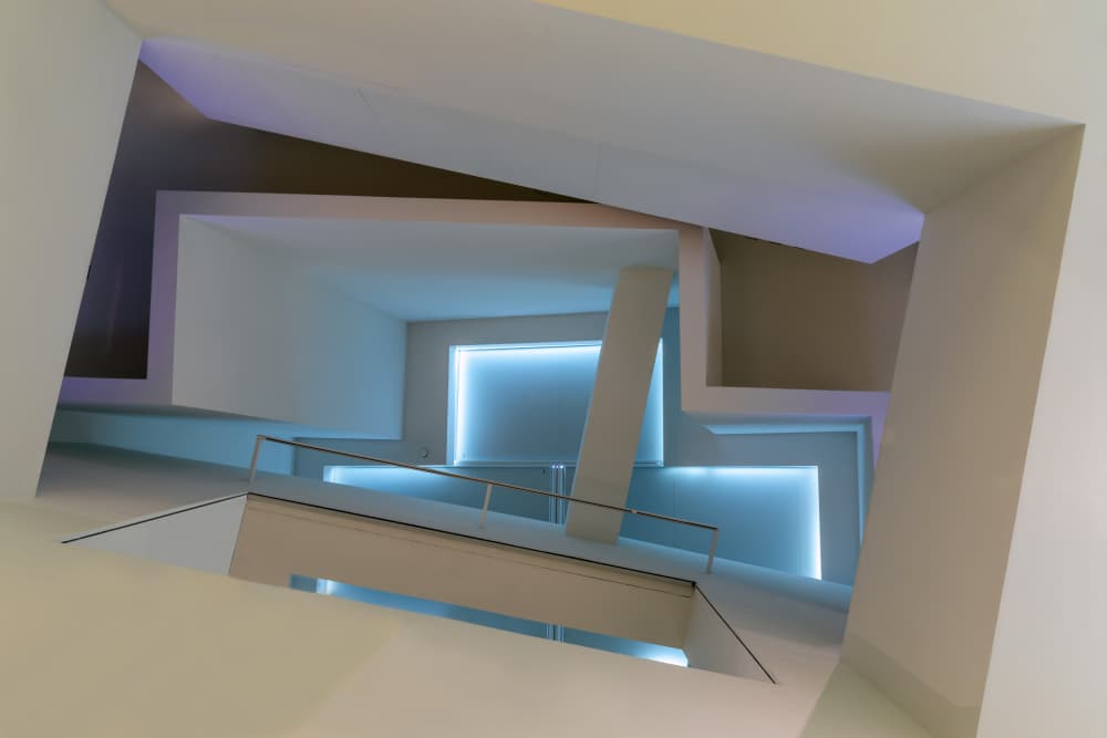 Modern Blue Light Interior by Urs Zimmermann — canvas wall art