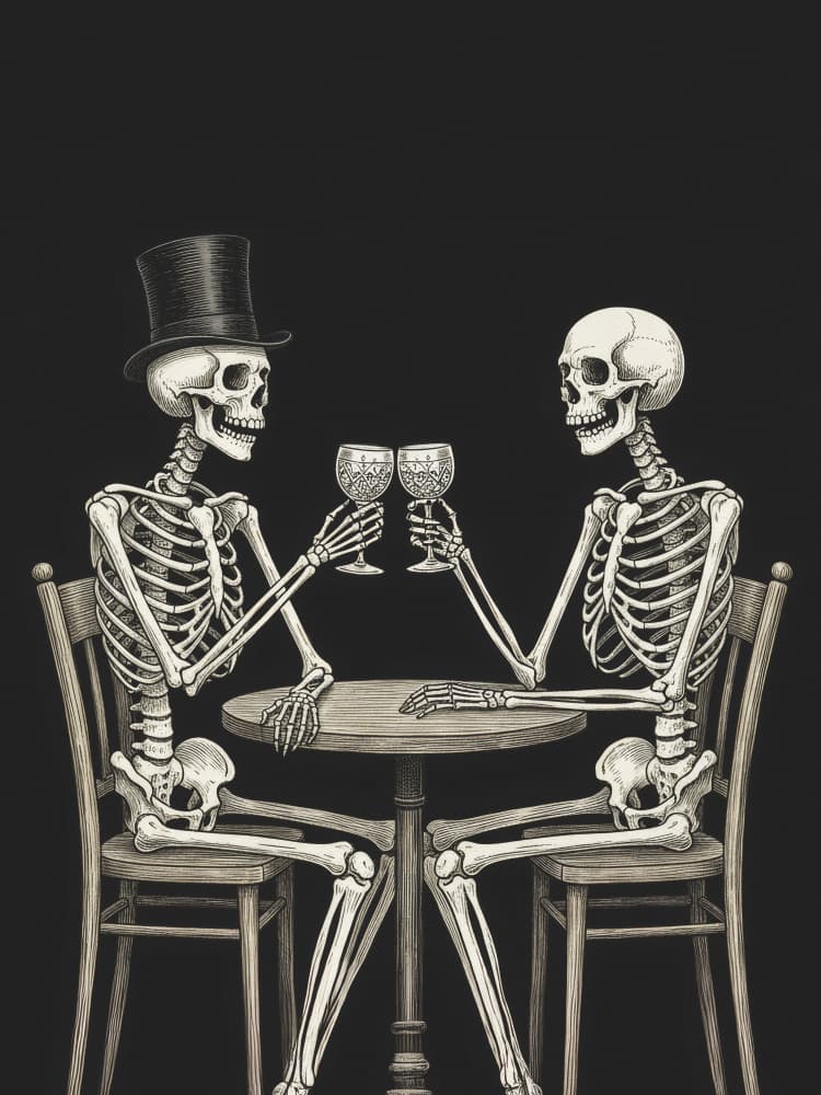 Skeletons Eternal Toast by Andreas Magnusson — canvas wall art