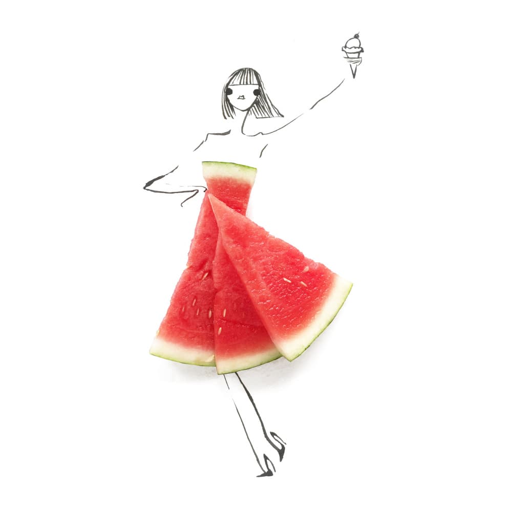Summer Watermelon Fashion by Gretchen Roehrs — canvas wall art