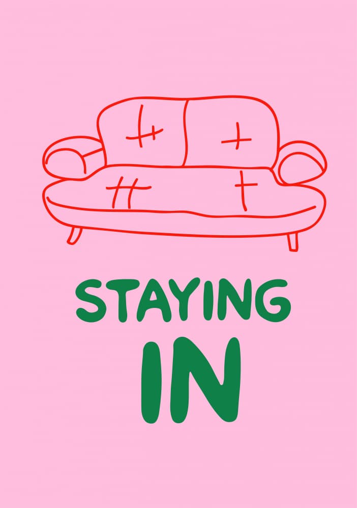 Staying In Couch by Sudevi Sen — canvas wall art