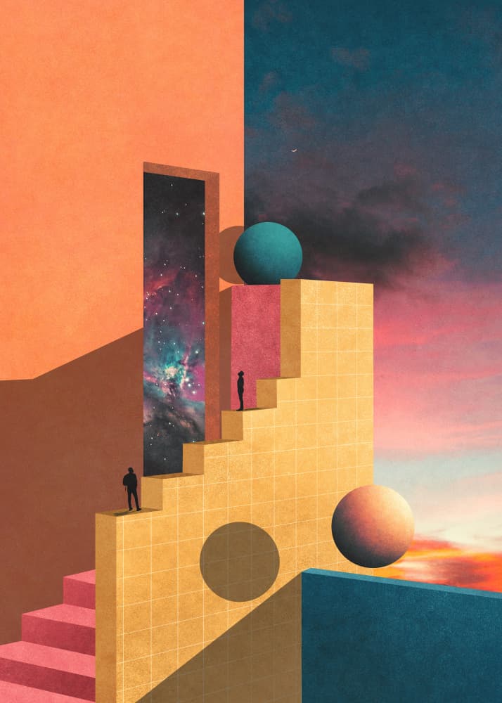 Surreal Galaxy Staircase