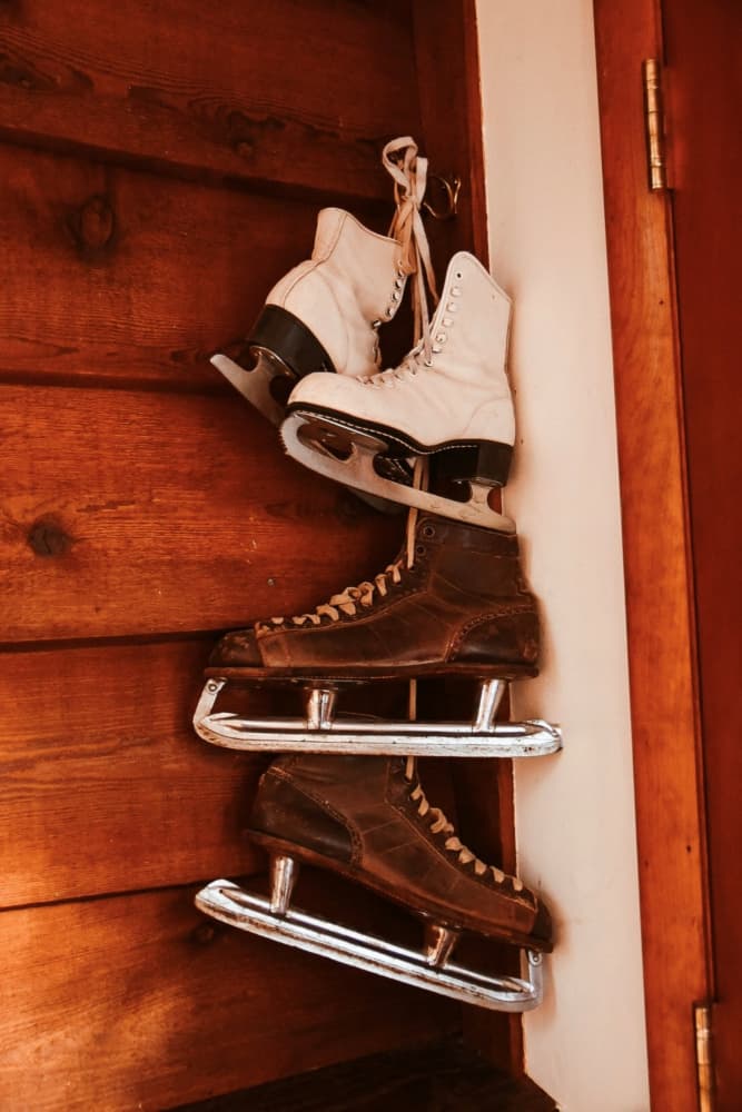 Rustic Ice Skates Display by Del Mundo Imagery — canvas wall art