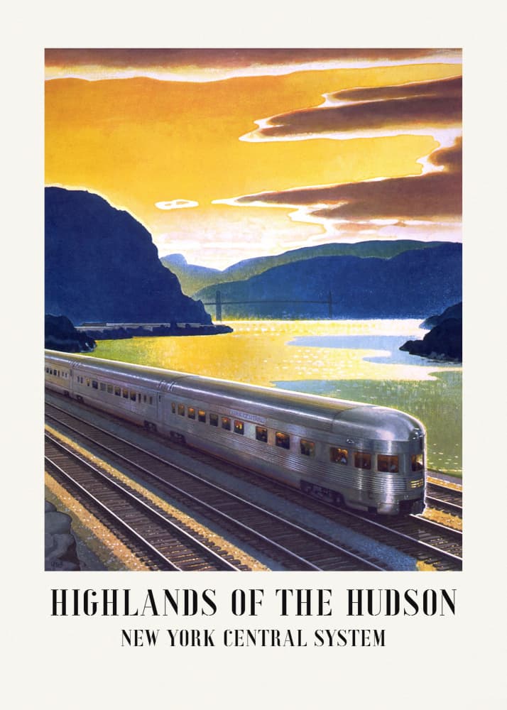 Highlands of the Hudson  New York Central System by Vintage Travel Poster — canvas wall art