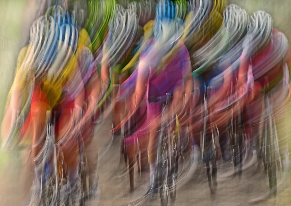 Vibrant Cycling Motion by Lou Urlings — canvas wall art