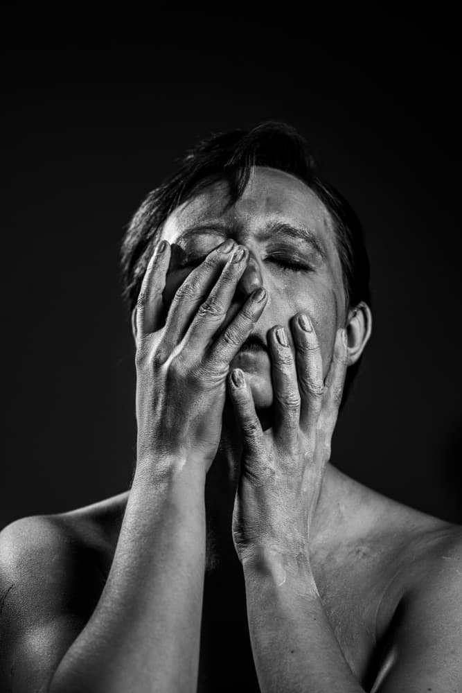 Emotional Man Portrait by Dmitrii Rabeev — canvas wall art