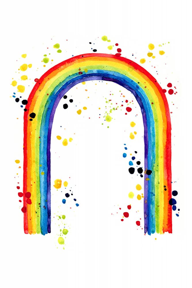 Vibrant Rainbow Splatters by Rosana Laiz Blursbyai — canvas wall art
