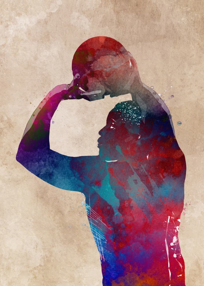 Vibrant Basketball Player by Justyna Jaszke — canvas wall art