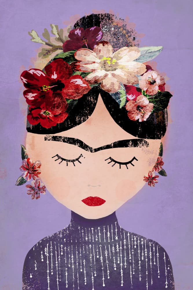 Frida's Floral Dream by Treechild — canvas wall art