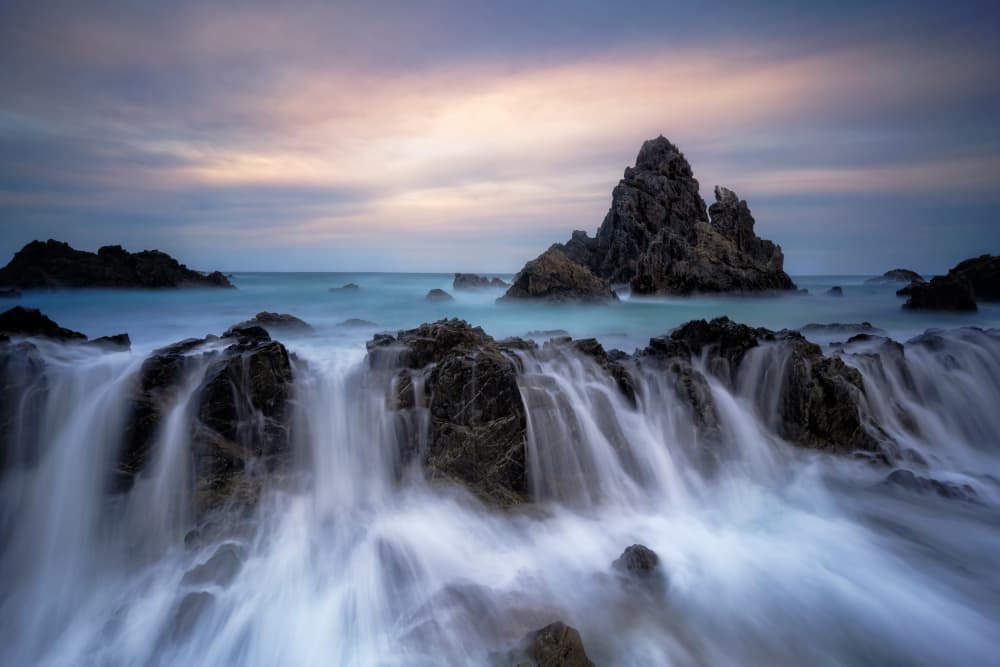 Twilight Flowing Coast by Jingshu Zhu — canvas wall art