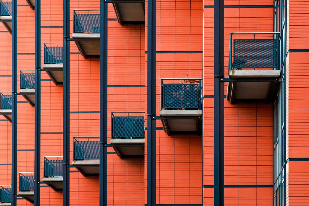 Geometric Orange Architecture by Linda Wride — canvas wall art