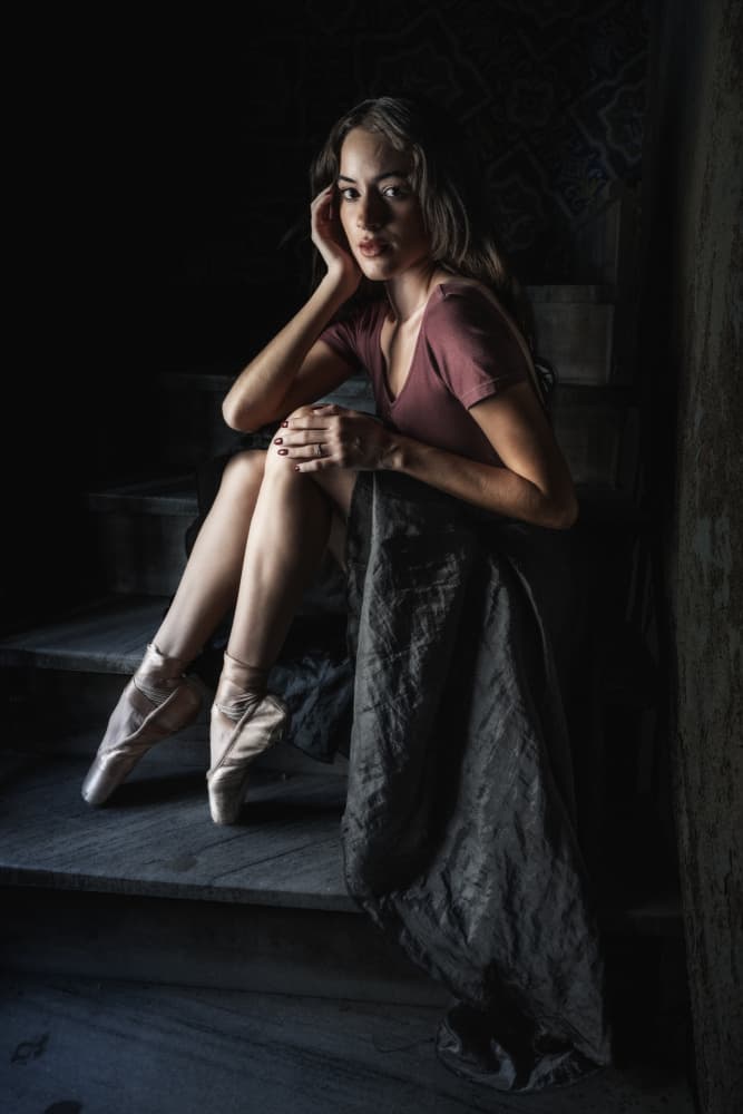 Pensive Ballerina Portrait by Trevor Cole — canvas wall art
