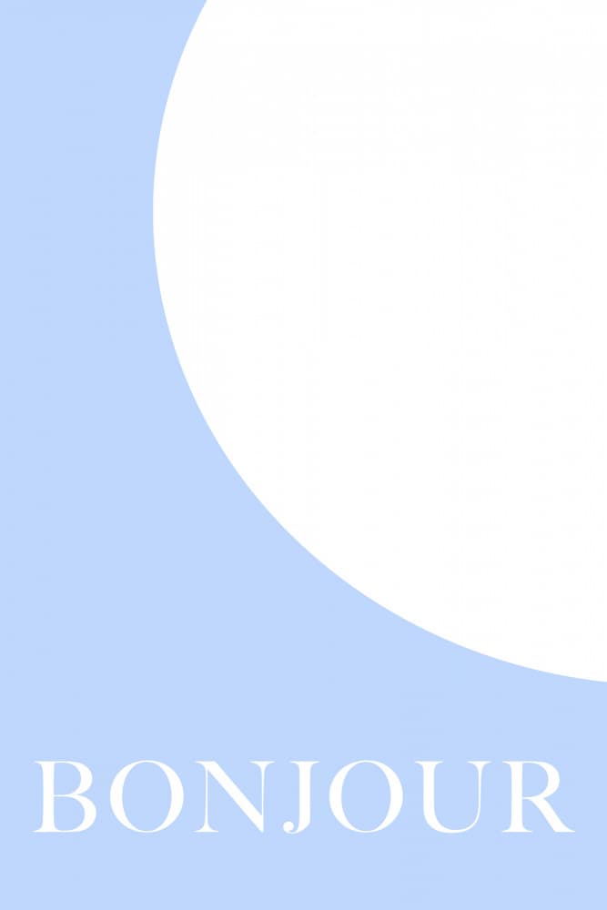 Bonjour Minimalist Blue by Talitha McQueen — canvas wall art