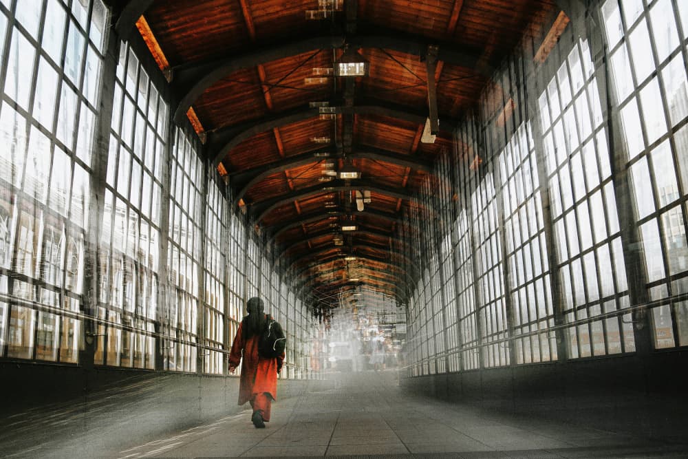 Station Hallway Solitude by Damijan Sedevcic — canvas wall art