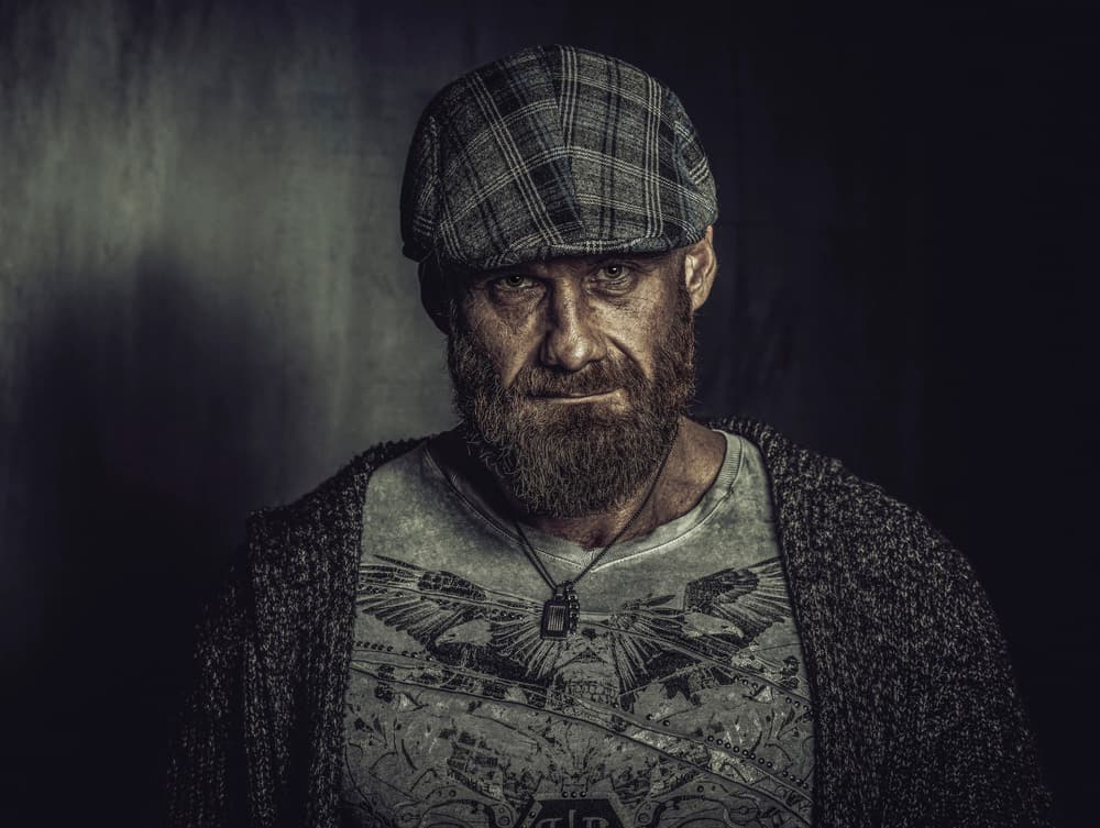 Bearded Man Intense Gaze by gNo — canvas wall art