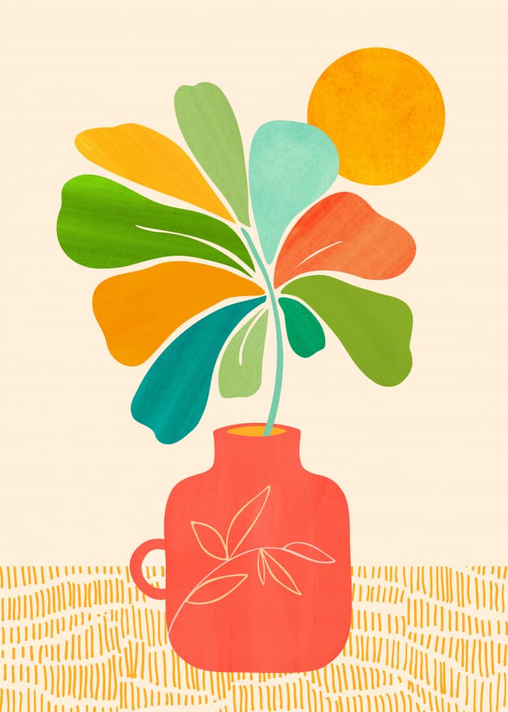 Colorful Leaf 5x7 V2 by Kristian Gallagher — canvas wall art
