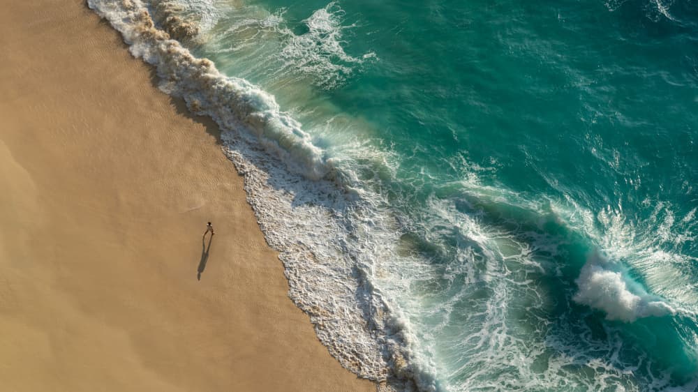 Ocean Waves Beach Walk by Els Keurlinckx — canvas wall art