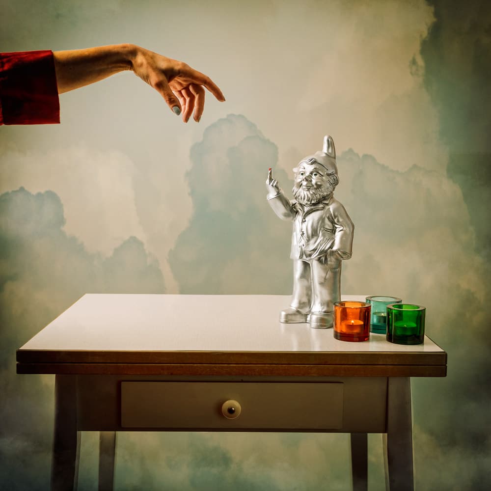 Gnome's Bold Gesture by ambra — canvas wall art