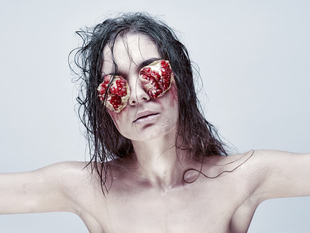 Pomegranate Eyes Portrait by Photographer — canvas wall art