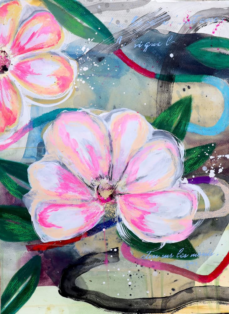 Pink Floral Abstract by POOVI ART — canvas wall art