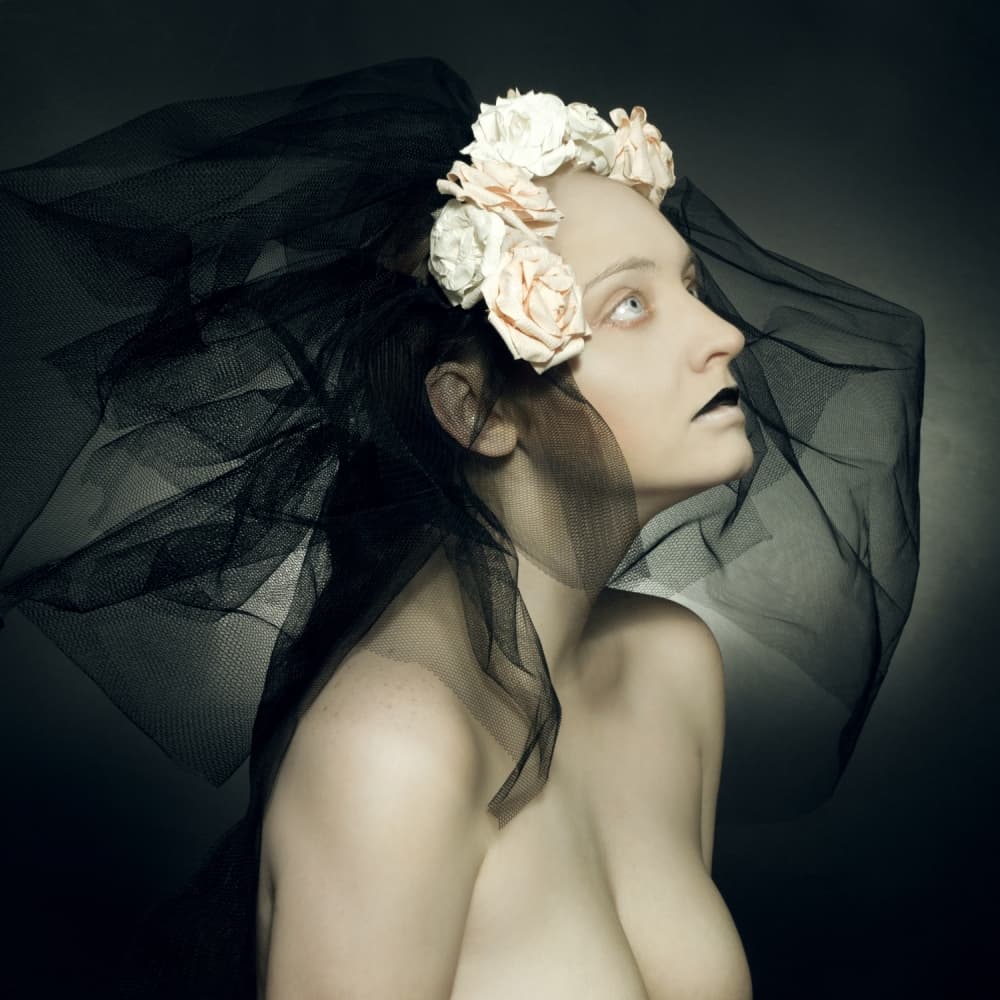 Veiled Floral Gaze by Angelina Goncharova — canvas wall art