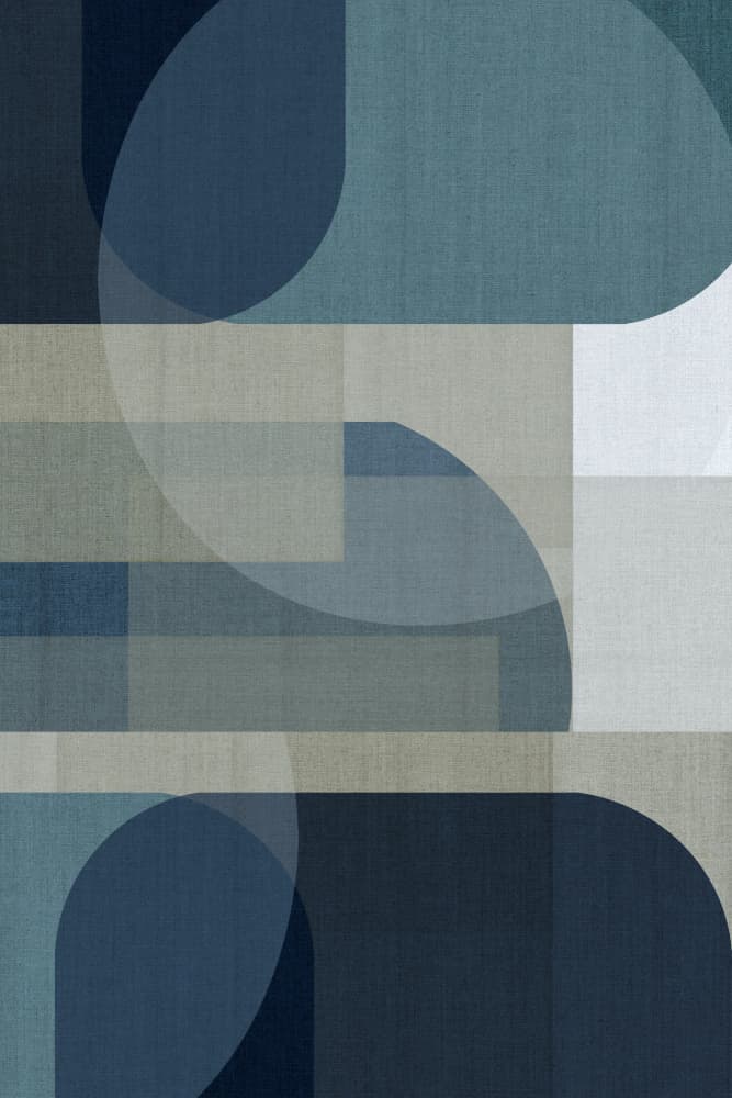 Blue Geometric Layers by cartissi — canvas wall art
