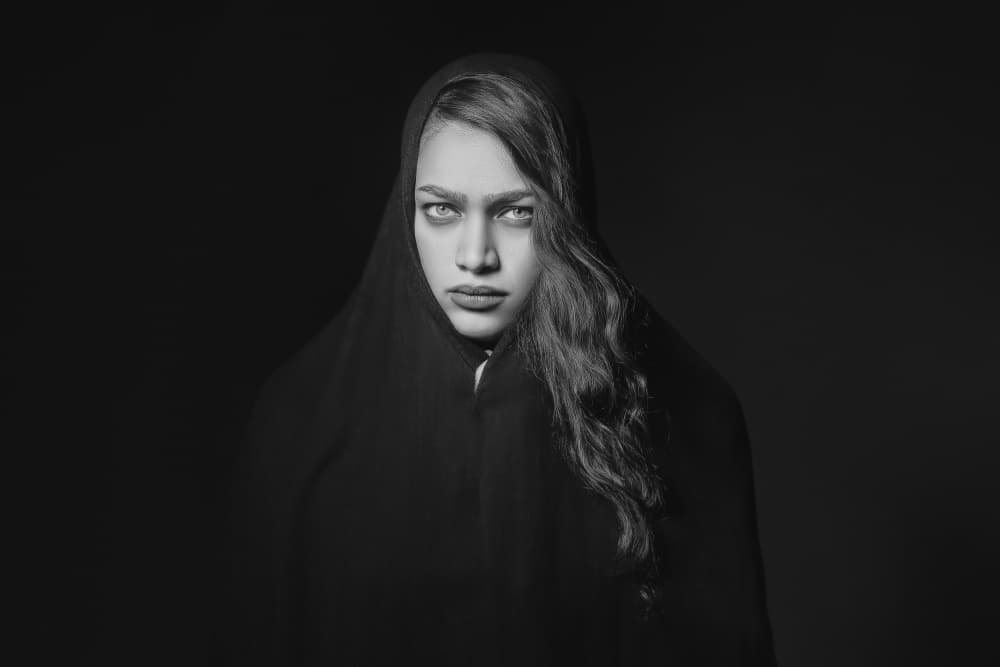Mysterious Dark Gaze by Amin Hamidnezhad — canvas wall art