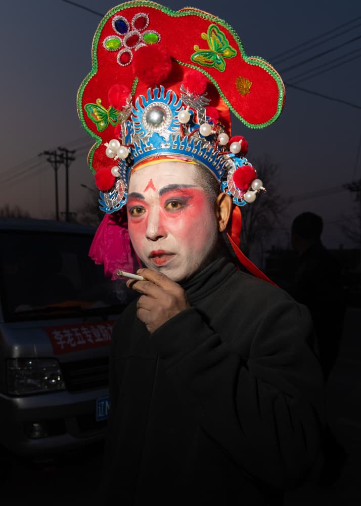 Chinese Opera Smoker by Tony Xu — canvas wall art