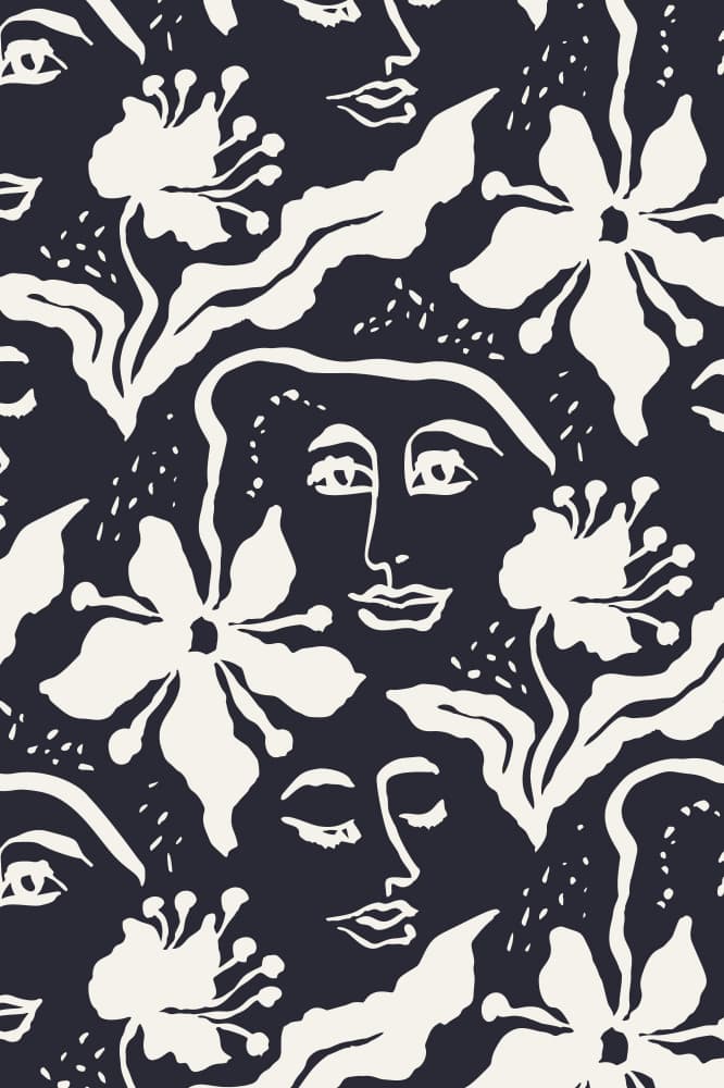 Serene Floral Faces by Anna Rose — canvas wall art