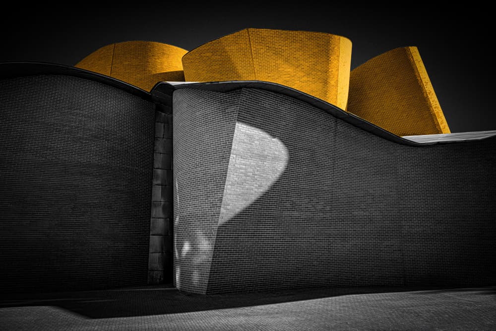 Curved Golden Architecture by Roland M Schwerdtfeger — canvas wall art