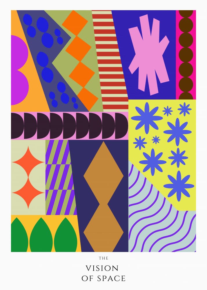 Vibrant Abstract Shapes by RS LAB STUDIO — canvas wall art