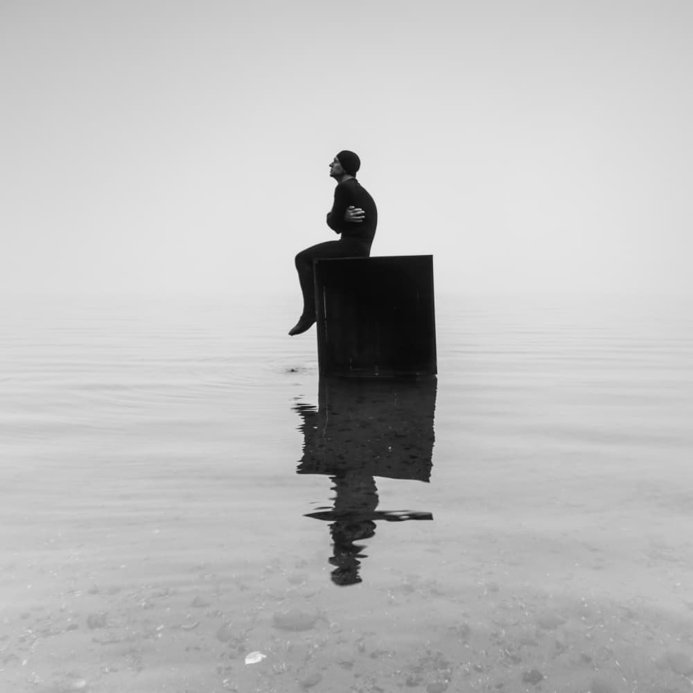 Man in Solitary Reflection by Leszek Paradowski — canvas wall art