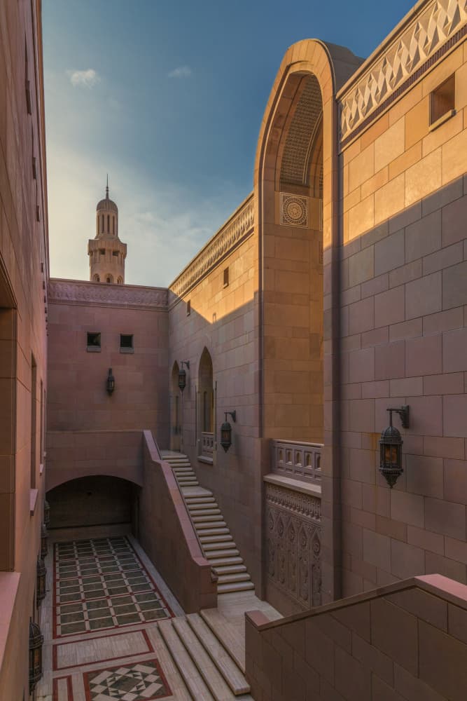 Oman Mosque Courtyard by Ibrahim Nabeel — canvas wall art