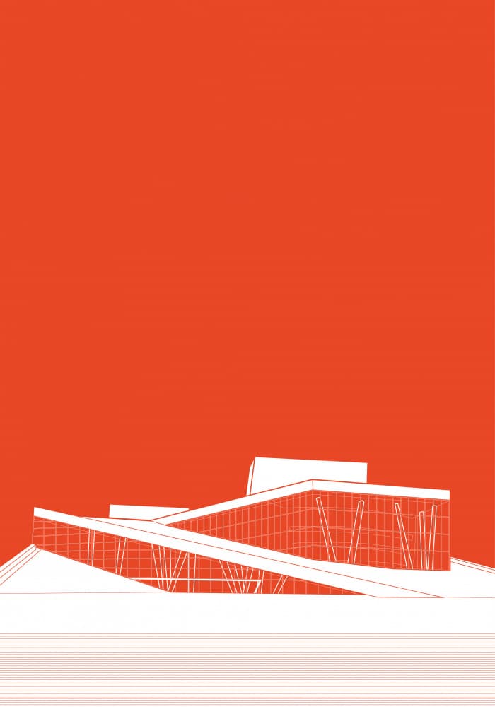 Modern Orange Architecture by zaglono — canvas wall art