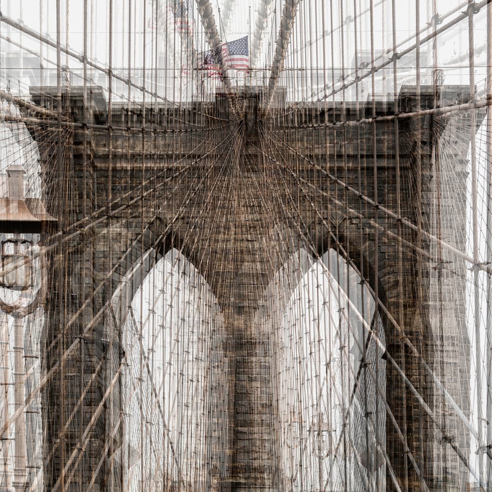 Layered Brooklyn Bridge by Peter Pfeiffer — canvas wall art