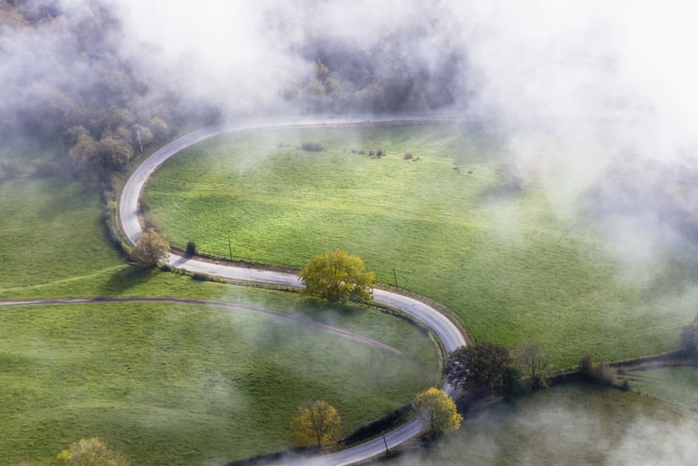 Winding Road Mist by Michelle Degryse — canvas wall art