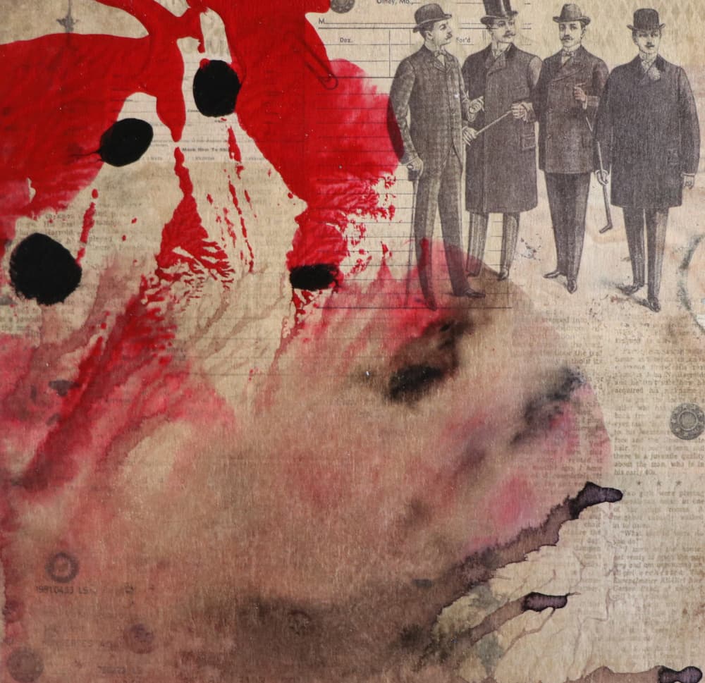 Vintage Men Red Ink by Santhosh ch — canvas wall art