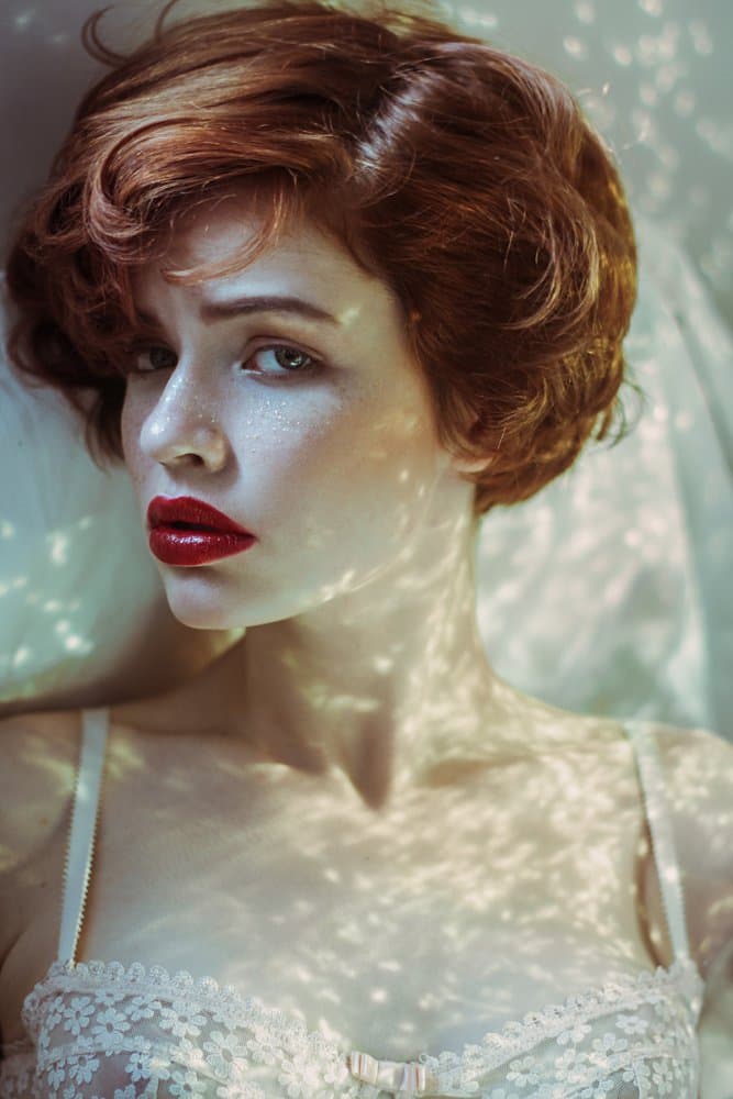 Dreamy Redhead Portrait by Irina Bunyatyan — canvas wall art