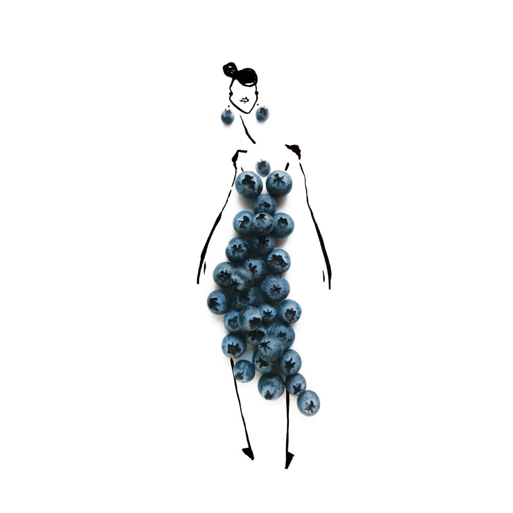 Blueberry Fashion Sketch by Gretchen Roehrs — canvas wall art