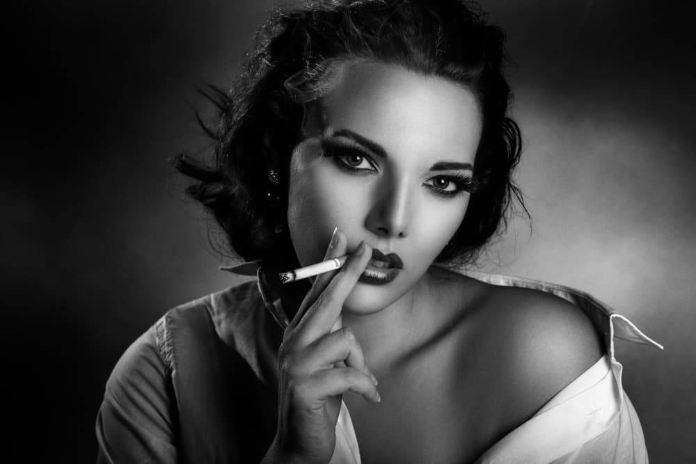 Smoking Woman Glamour by Peppe Tambè — canvas wall art