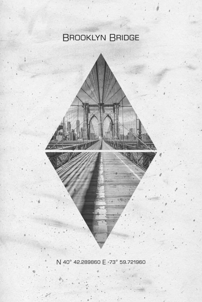 Brooklyn Bridge Geometric View by Melanie Viola — canvas wall art