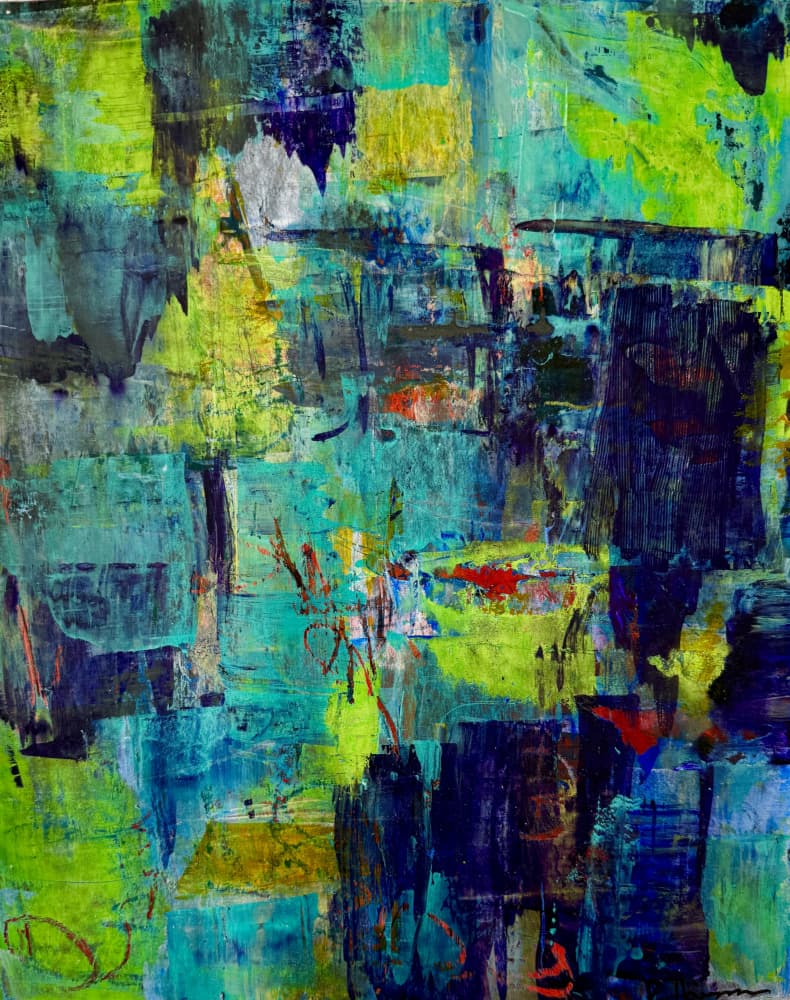 Abstract Teal Green Layers by Preston Harmon — canvas wall art