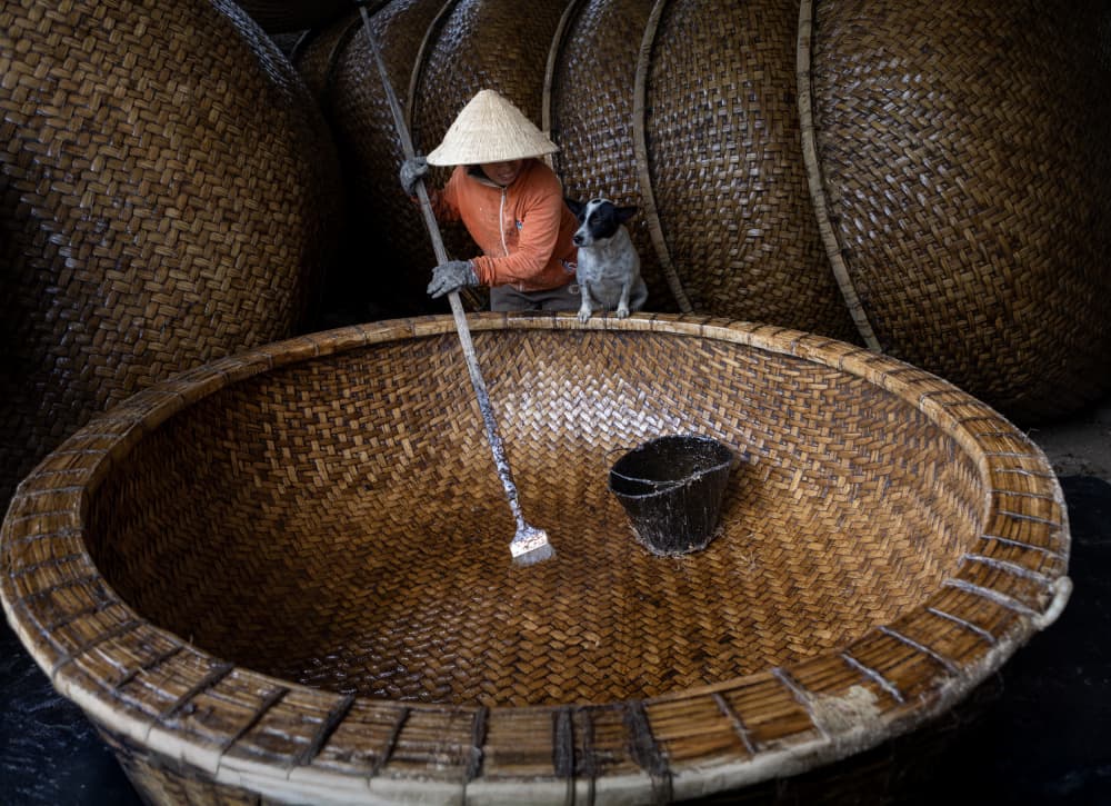 Crafting A Coracle Boat by Sally Widjaja — canvas wall art