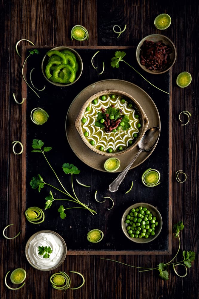 Vibrant Green Pea Soup by Denisa VLAICU — canvas wall art