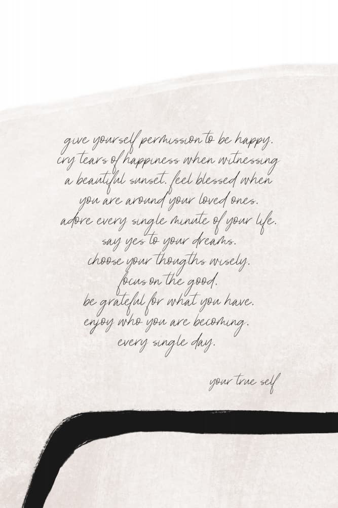 Give Yourself Permission To Be Happy by uplusmestudio — canvas wall art