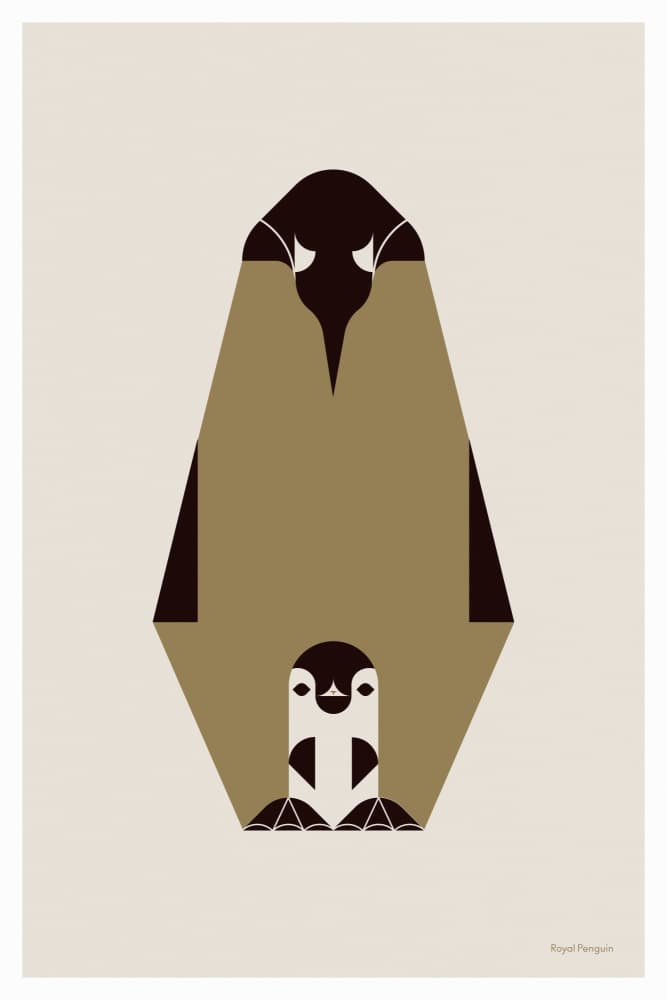 Geometric Penguin Family by Studio Soleil — canvas wall art