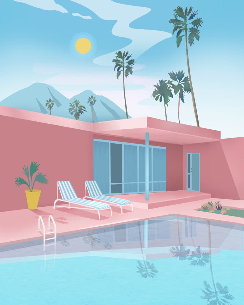 PALM SPRINGS by Petra Lizde — canvas wall art