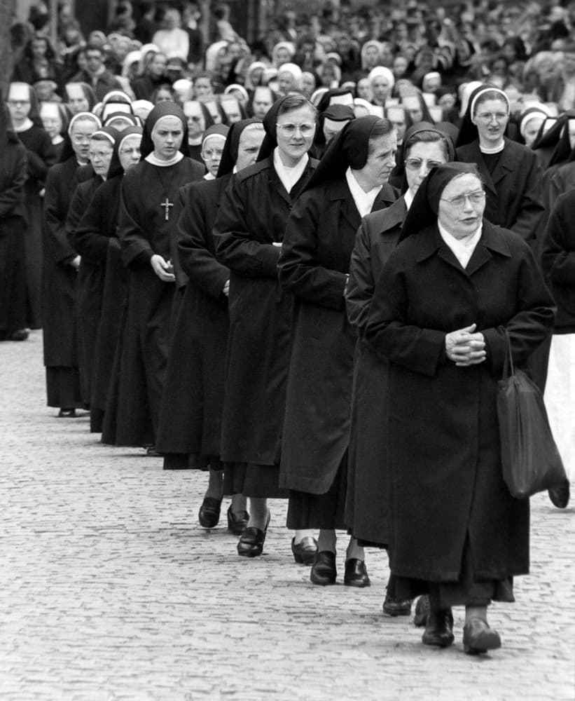 Solemn Nuns Procession by Jacek Stefan — canvas wall art