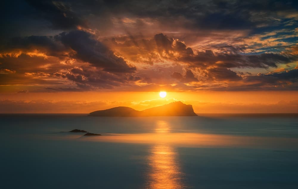 Golden Island Sunset by joanaduenas — canvas wall art