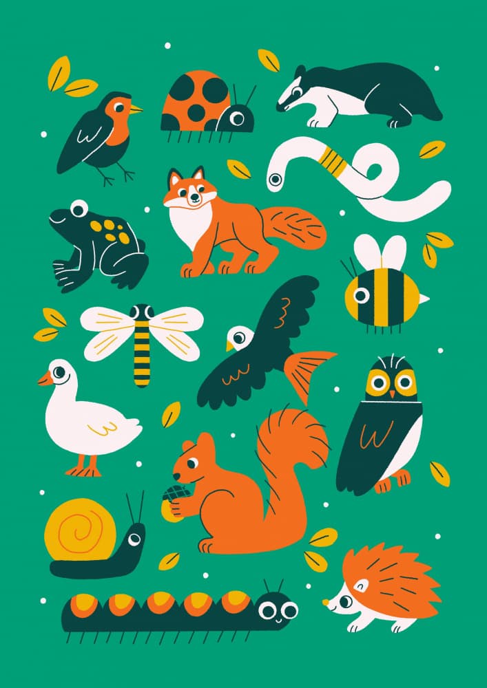 Woodland Animal Friends by Eliott Bulpett — canvas wall art