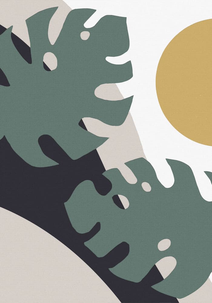 Abstract Monstera Sun by Pictufy Studio II — canvas wall art
